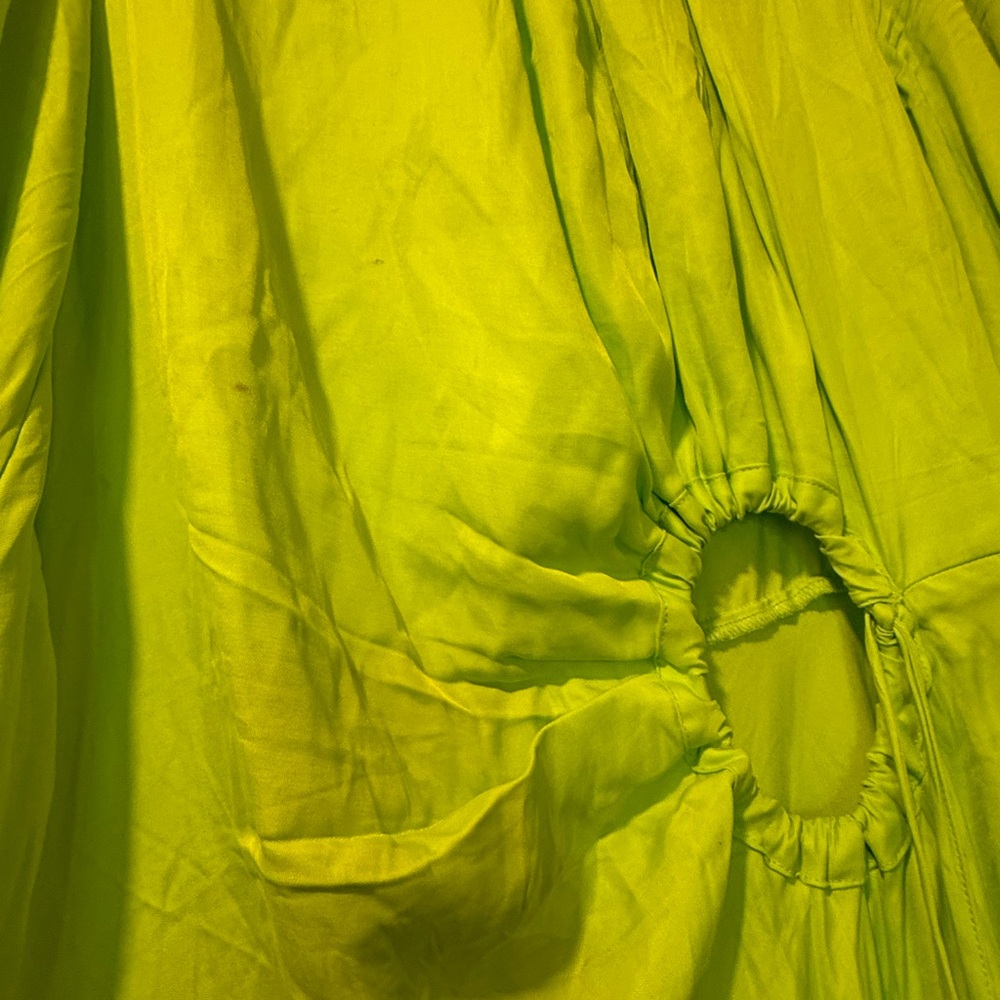 Farm Rio Lime Circle Cut Out lenzing™ Ecovero™ Midi dress - M  NWT - Picture 9 of 10